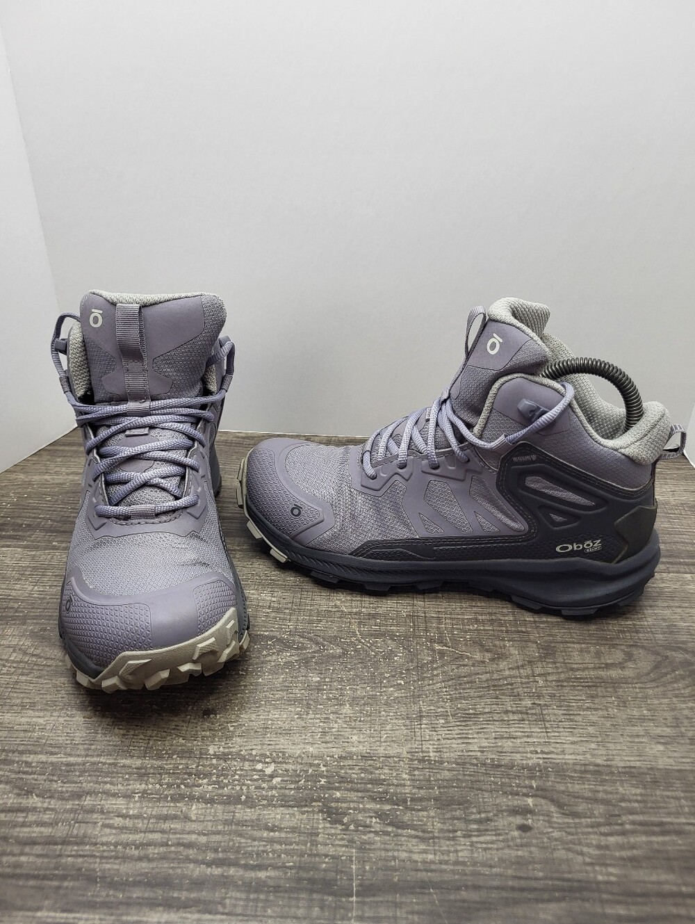 Oboz Katabatic Mid Hiking Shoes Boots Womens Size 7 Mineral Blue Purple